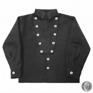 Bib Front Shirt (black w/silver buttons)