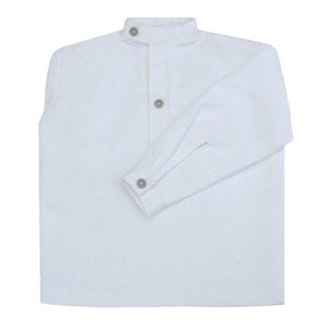 French - Shirt  (white w/wrap around band collar)