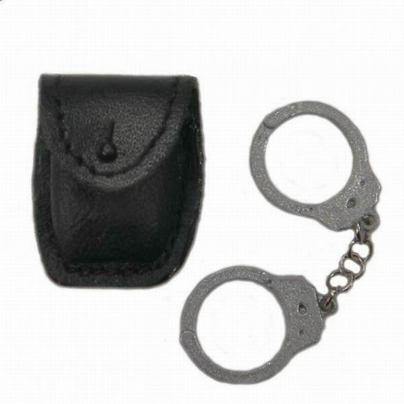 Police - Handcuffs & Pouch (black leather)
